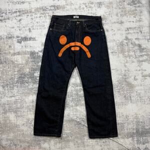 Authentic Bape 2000’s Baby Milo Sad Face Jeans 34